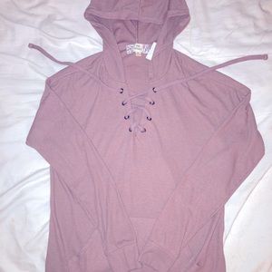 XS Pink Republic Hooded Long Sleeve Shirt